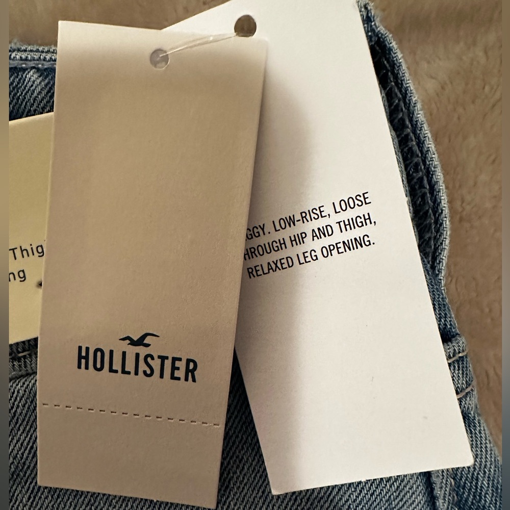 Hollister Floral Embroidery Low Rise Baggy Wide Leg Jeans - Picture 7 of 8